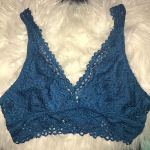 BOGO*** teal aerie lace boho plunge bralette